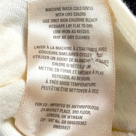 Anthropologie Womens White Sz Small Biloxi Tie Front Top Button Up New With Tags - Picture 5 of 9